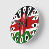Horloge Ronde Coeurs du Kenya (Angle)