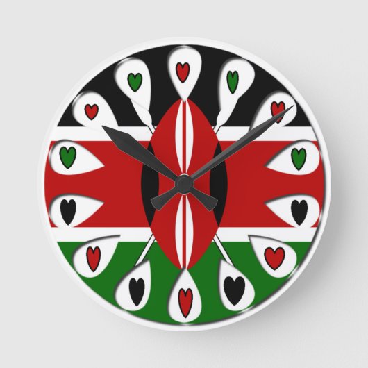 Horloge Ronde Coeurs du Kenya (Recto)