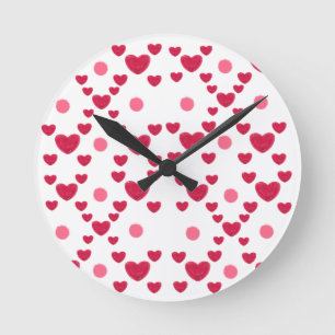 Horloge Ronde Cœurs en gelée 3D personnalisés & motif mignon à p