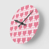 Horloge Ronde Coeurs roses (Angle)