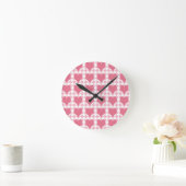 Horloge Ronde Coeurs roses (Maison)