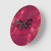 Horloge Ronde Cœurs rouges Joyeuse Saint-Valentin     (Angle)