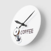 Horloge Ronde Coffee MagicEnjoy, 'première chose le matin', ' (Angle)