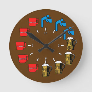 Horloge Ronde Coffee Water Beer Beverages
