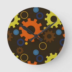 Horloge Ronde Cogs & Gears