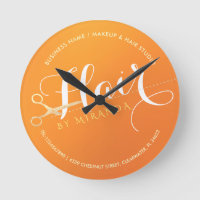Coiffeur Salon de maquillage Chic Orange Ciseaux o