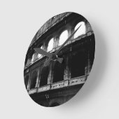 Horloge Ronde Colisée noire blanche Empire romain (Angle)