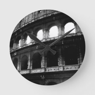 Horloge Ronde Colisée noire blanche Empire romain