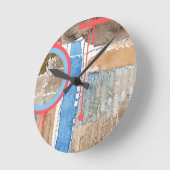 Horloge Ronde collage d'art abstrait, médias mélangés et (Angle)