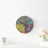 Horloge Ronde Collage de libellules (Maison)
