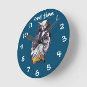 Horloge Ronde Collection de manie de hibou (Angle)