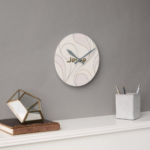 Horloge Ronde Collection de motifs modernes de yoga de luxe