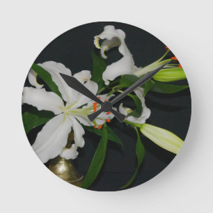 Horloge Ronde Collection Irish Design - Cuivre et Fleur