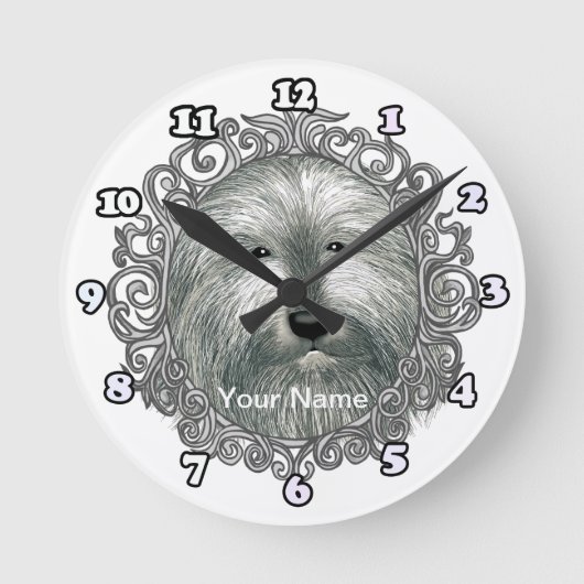 Horloge Ronde Collie orné (Recto)