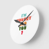 Horloge Ronde Collier Boîte À Souvenir j'ai faim montre (Angle)