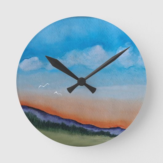 Horloge Ronde Collines du coucher du soleil (Recto)