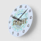 Horloge Ronde Colombe Ange Bleu (Angle)