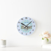 Horloge Ronde Colombe Ange Bleu (Maison)