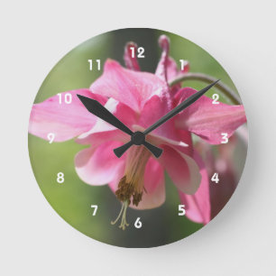 Horloge Ronde Colonne rose