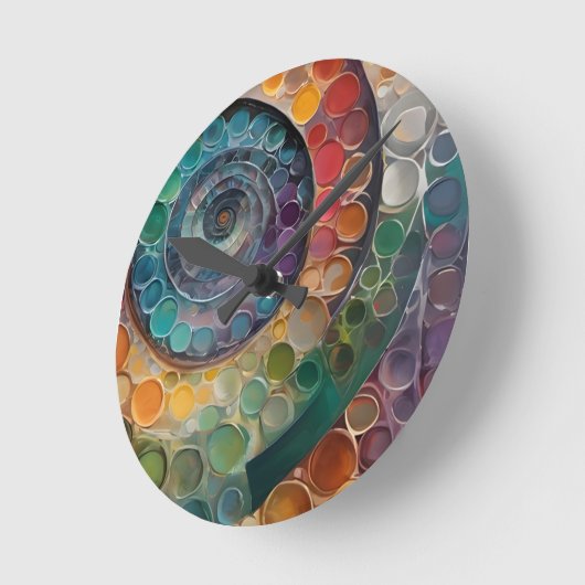 Horloge Ronde colorés et modernes, décossés (Angle)