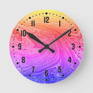 Horloge Ronde Colorful Abstract