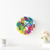 Horloge Ronde Colorful art clock (Maison)