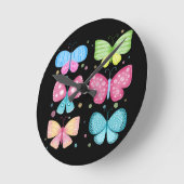 Horloge Ronde Colorful Flutter Friends (Angle)