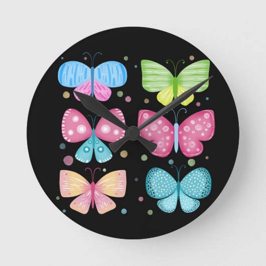 Horloge Ronde Colorful Flutter Friends (Recto)