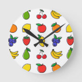 Horloge Ronde Colorful Mixed Fruit Pattern (Recto)
