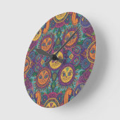 Horloge Ronde Colorful Psychedelic Cat Wall Clock (Angle)