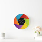 Horloge Ronde Colorful Shutter Aperture background (Maison)