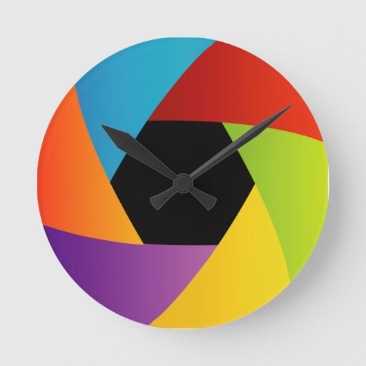 Horloge Ronde Colorful Shutter Aperture background (Recto)