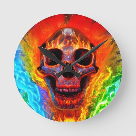 Horloge Ronde Colour Skull (Recto)