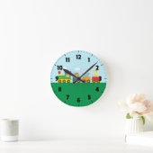 Horloge Ronde Colourful Cute Animals Train pour les enfants (Maison)