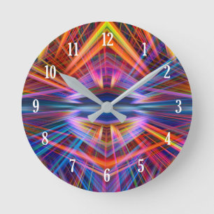 Horloge Ronde Colourful light beams