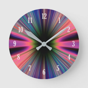 Horloge Ronde Colourful sunburst rays