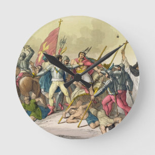 Horloge Ronde Combat entre les Indiens et les conquérants locaux