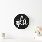 Horloge Ronde Comma La Kamala Harris - maman chat pour Kamala (Maison)