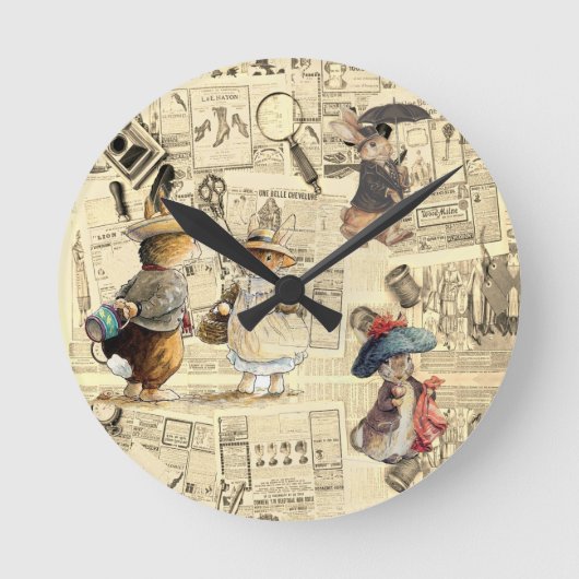 Horloge Ronde composition de lapin (Recto)