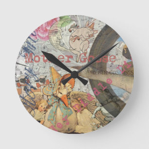 Horloge Ronde Comptine de Mère l'Oie Conte de Fées