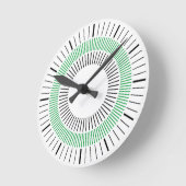 Horloge Ronde Concentric Rays - Green (Angle)