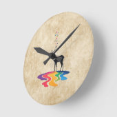 Horloge Ronde Conception Abstraite des cerfs (Angle)