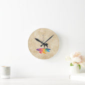 Horloge Ronde Conception Abstraite des cerfs (Maison)