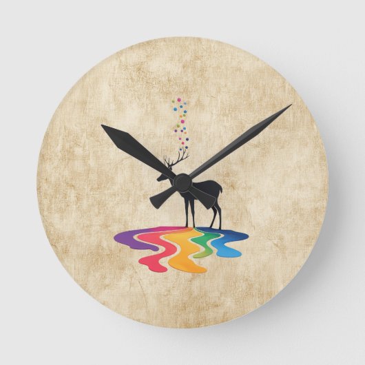 Horloge Ronde Conception Abstraite des cerfs (Recto)