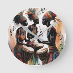 Horloge Ronde Conception Artistique de Musique de Tambour Rythmi