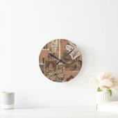 Horloge Ronde Conception Brown esthétique vintage (Maison)