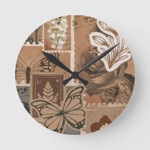 Horloge Ronde Conception Brown esthétique vintage