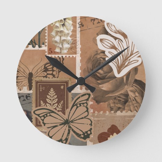 Horloge Ronde Conception Brown esthétique vintage (Recto)