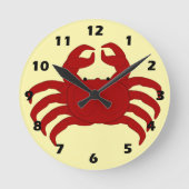 Horloge Ronde Conception Crabe Rouge (Recto)