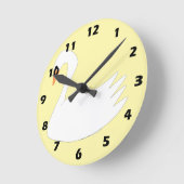 Horloge Ronde Conception Cygne Blanc (Angle)